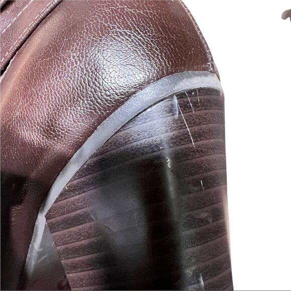 White Mountain Women's 7M faux fake leather dark espresso brown tall boots - Picture 8 of 12